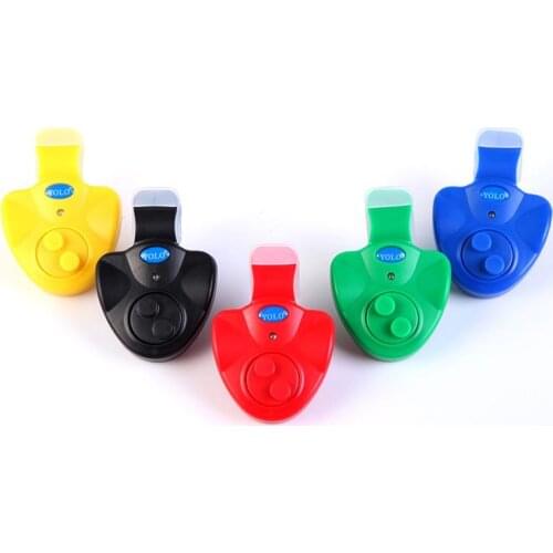 Black red blue green yellow color small MINI Electronic Wireless ABS Fish Bite Alarm Sound Running LED