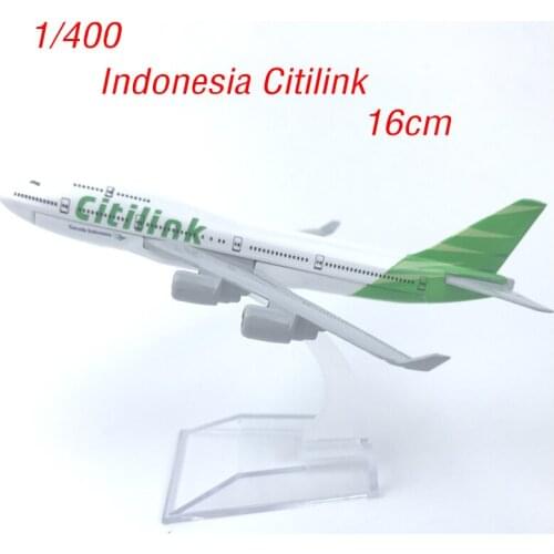 1/400 Diecast Airplane Model Indonesia Airlines Citilink Aviation Gifts Static Display Adult Collect Plane Toys for Boy 16CM