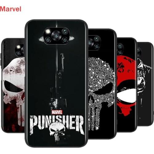 Marvel Punisher Skull For Xiaomi Poco X3 NFC M2 X2 F2 F3 C3 M3 F1 Pro Mi Play Mix 3 A3 A2 A1 6 5 Lite Soft Phone Case
