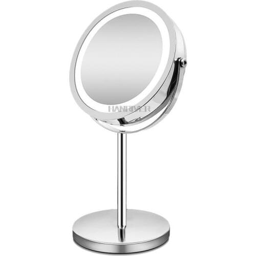 10x Magnifying Desktop Makeup Mirror with LED Light 360 Rotation Double Side 7inch LED Lighted up Comestic Mirror