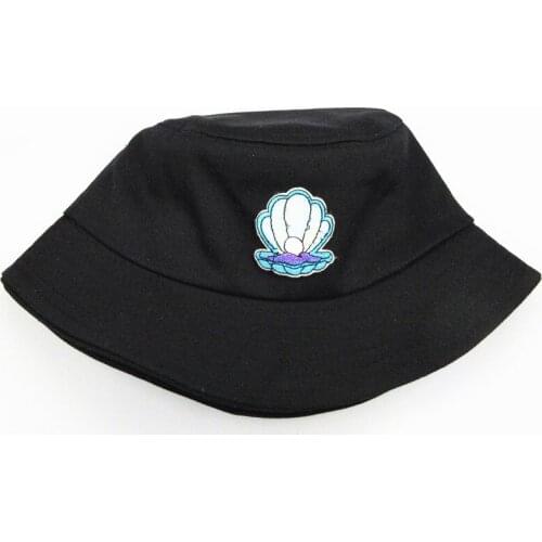 2021 Pearls Embroidery Cotton Bucket Hat Fisherman Hat Outdoor Travel Hat Sun Cap Hats for Men and Women 99
