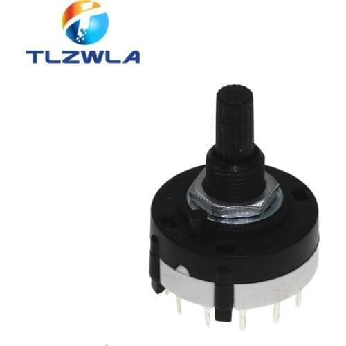 1PCS RS26 Plastic 4 Pole 3 Position Rotary Band Switch 2 Pole6 Position 1 Pole12 Position Handle Length 21MM Axis Band Switch