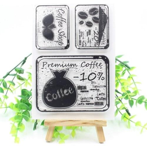 Premium Coffee Transparent Clear Silicone Stamps for DIY Scrapbooking/Card Making/Kids Fun Decoration Supply