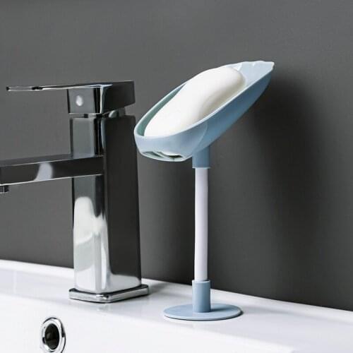 Adjustable Drainable Soap Tray Box Bathroom Accessories Creativity Punch-Free Wall-Mounted Soap Dish Household Storage Organizer
