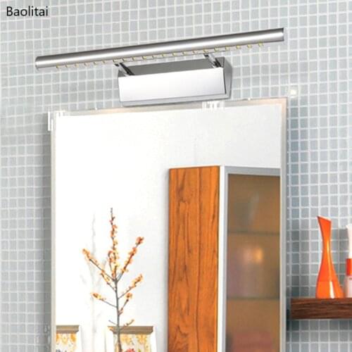 Modern Bathroom Led Mirror Light Stainless Steel 3W 5W 7W 25CM 40CM 55CM 110V 220V Dressing Room Adjustable Rocker Cabinet Lamp