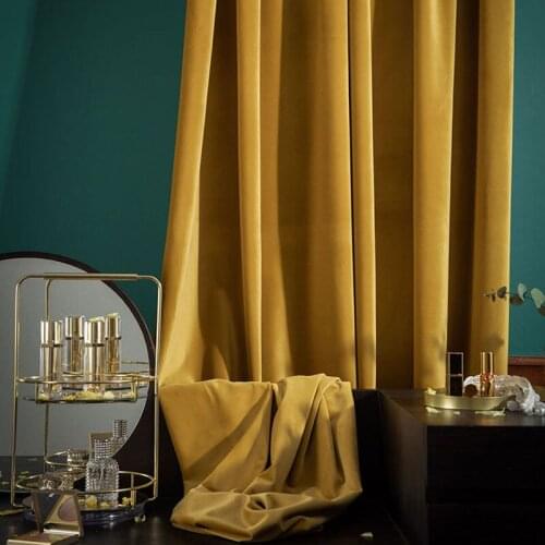Luxury Velvet Curtains for Living Room Solid Color High-end Shading Velvet For Bedroom Door Curtains Green Window Drapes AG731#4