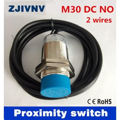 High quality 10 pcs cylinder type M30 NO/ normally open DC 2 wires proximity inductive sensor proximity switch distance:15mm