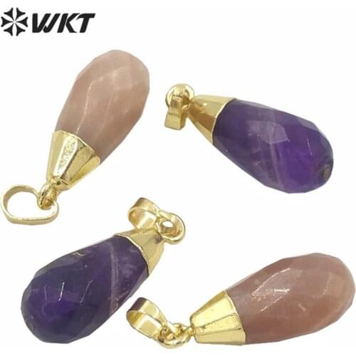 WT-P1567 Luxury Boho Natural Stone Pendant Jewelry Gift Water-Drop Faceted Drop Pendant Hight Quality