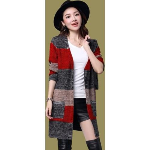 2021 Spring New Women Long Sweater Cardigans Female Long Sleeve Open Stitch Loose Sweater Jacket Ladies Clothes Knit Coat H468