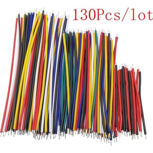 130Pcs/lot Double Head Tin-Plated 24AWG Breadboard Jumper Cable Wires PVC Electronic Wire for Arduino DIY Length 50mm/80mm/100mm