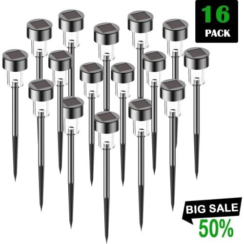 F5 16pcs Solar Lights Outdoor Solar Powered Pathway Light Landscape Light For Lawn/Patio/Yard/Walkway/Driveway
