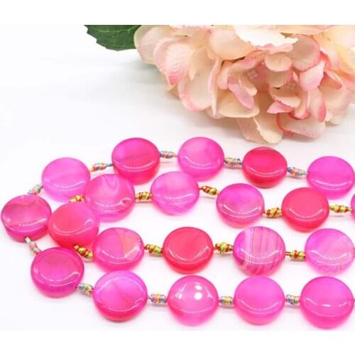 2strands/lot 23mm natural rose powder glossy round agate For Jewelry Making DIY Necklace Bracelat Loose 15" Free Shipping