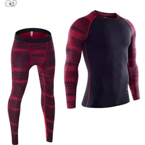 2pcs/Set Mens Long Sleeve T Shirt+Pants Sports Set Compression Running Jogging Suits Quick Dry Fitness Workout Tights Sportswear