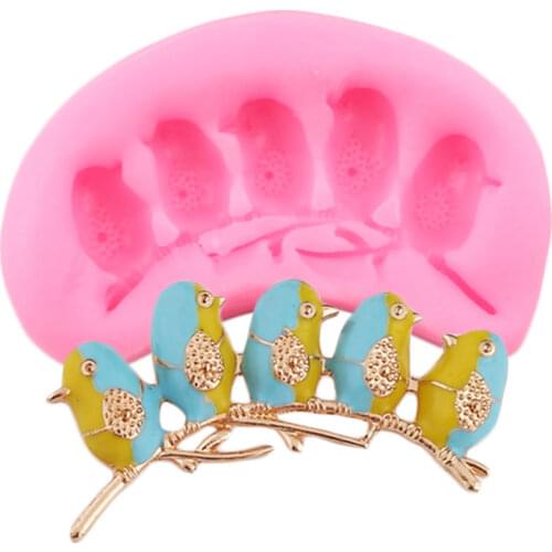 3D Bird Silicone Mold Animal DIY Party Chocolate Fondant Molds Cupcake Topper Cake Decorating Tools Clay Candy Resin Moulds