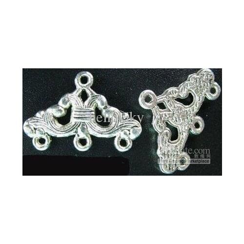 450pcs Tibetan silver 3-strand triangle link end bars A116