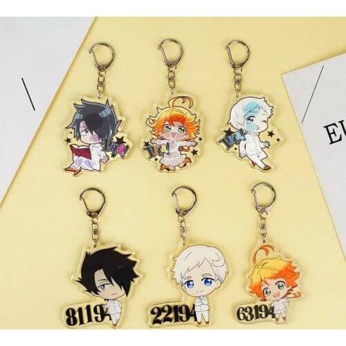 Anime Cartoon The Promised Neverland Acrylic Keychain Transparent Backpack Pendant Gift