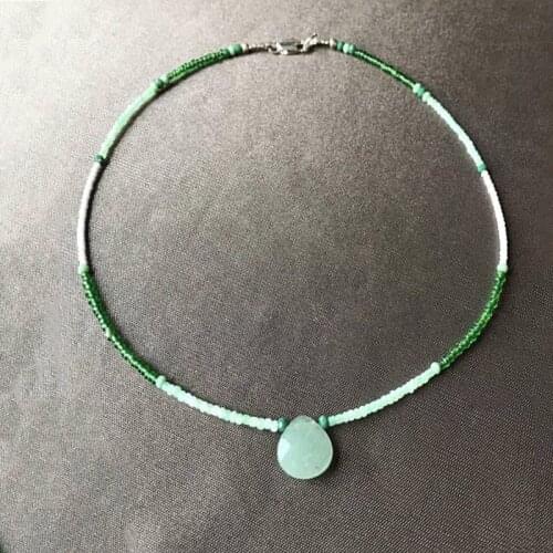 Bohemian drop-shaped stone pendant necklace faceted crystal beads exquisite fashion beaded short neck accessories 2020 summer