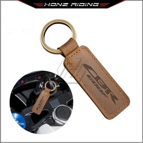 For Honda CBR600F CBR 600F Motorbike Key Motorcycle Keychain Cowhide Key Ring
