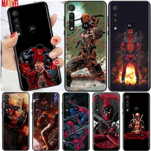 Love Marvel Deadpool Art For Motorola G9 G8 G Edge One E7 E6 Power Lite Marco Hyper Fusion Plus Play Black Phone Case Cover