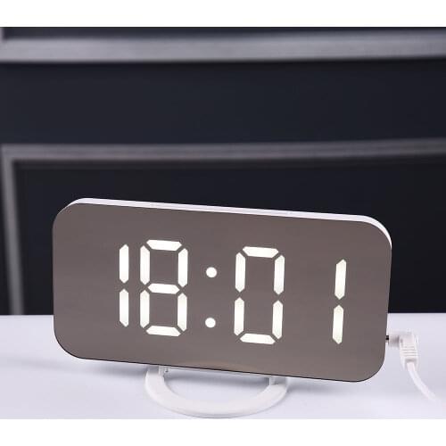 Alarm Clock Digital Electronic Smart LED Snooze Table Time Display Home Decoration 2USB Charger Ports For Iphone Android Desktop