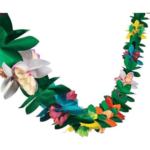Colorful Petals Flower Banner Beach Wedding Hanging Garland Paper Home Bunting Party Supplies Hawaii Festival Birthday