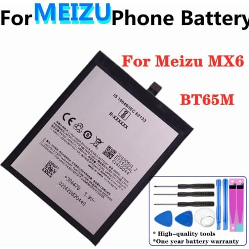 For Meizu MX6 M685Q M685C M685M M685U Battery BT65M 3060mAh High Capacity Mobile Phone Replacement Batteries + Tools