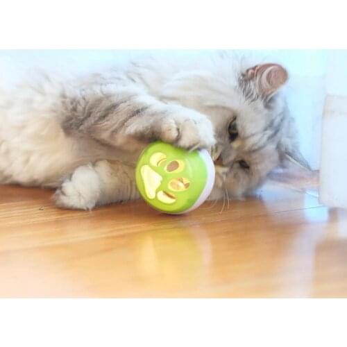 New Electronic Cat Toys Cat Catnip LED Red Light Rolling Ball Toy Bell Cat Interactive Ball Light Playing Toys for Cats Kitten
