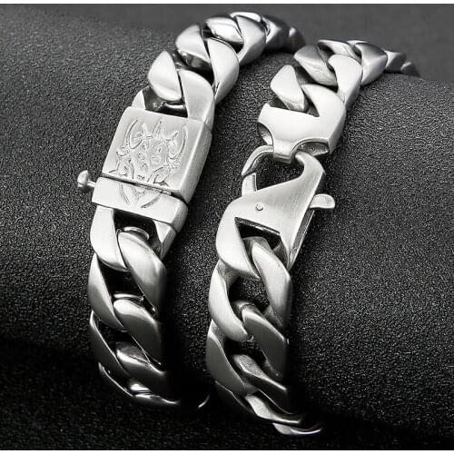 European and American simple fashion highlights personality hip-hop male titanium steel all-steel bracelet