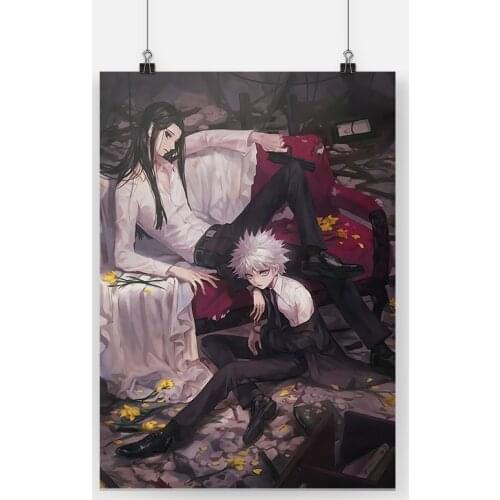 Killua and illumi hxh anime Wooden Frame Canvas Framed painting decor wall art pictures study home decoration prints poster