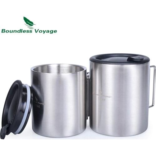 Boundless Voyage 220ml/ 300ml Outdoor Water Cup Double Layer Travel Mug Coffee Cup BV1008/BV1009