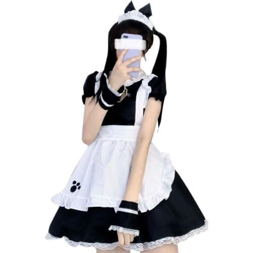 2021 new cartoon cat dress Japanese cute heart-shaped sexy restaurant waiter uniform Cosplay cartoon dress Lolita soft girl