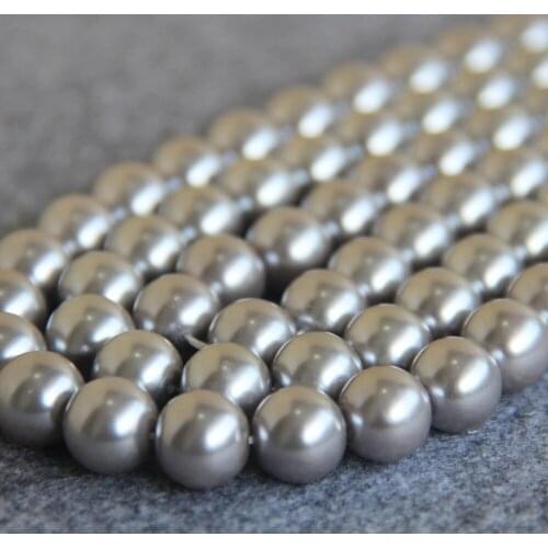 New For Necklace&Bracelet 12mm Silvercolor White Shell Pearl Beads DIY Gifts For Women Girl Loose Beads Jewelry Making Design