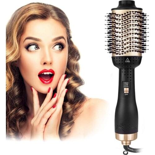 New One Step Hot Air Brush & Volumizer Hot Air Comb Roller Negative Ion Straight Hair Electric Dryer Salon Hair Straightener