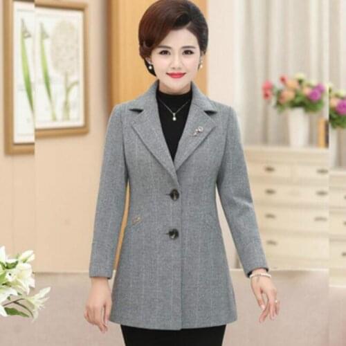 Large-size Autumn/winter Wool Coat Slim Temperament Overcoat High-grade Women Woolen Jacket Coats 5XL RE2495