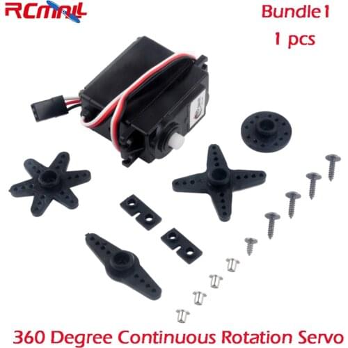 RCmall 360 Degree Continuous Rotation Servos for Smart Car Robots Aerospace Gear Motor Smart Car Robot Torsion DC 4.8V-6V FZ0154