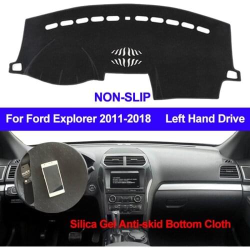 TAIJS Car Dashboard Cover Silicone Non-Slip For Ford Explorer 2011-2014 2015 2016 2017 2018 Dash Mat ANti-UV Carpet Auto DashMat