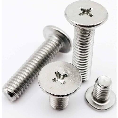 10/25pcs CM M1.4 M1.6 M2 M2.5 M3 M4 M5 M6 304 Stainless Steel Cross Phillips Ultra Thin Ultrathin Flat Wafer Head Screw Bolt