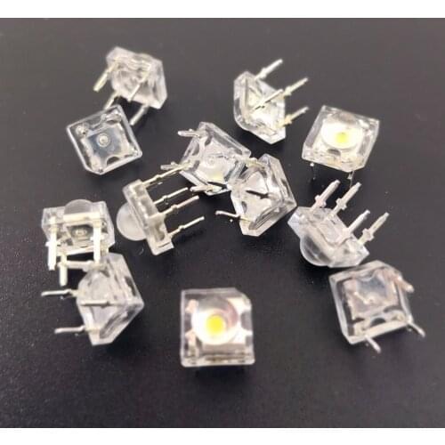 50pcs F5 5mm Piranha LED White RED Orange RGB Pink Bule Green Yellow Amber Clear LED Diode Light Emitting Diodes 4-pins Diodes