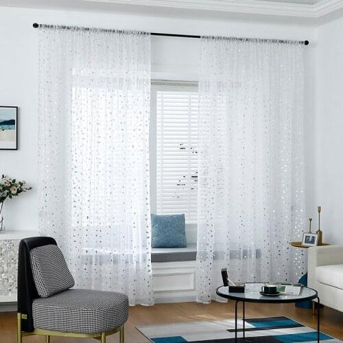 Triangle Print Tulle Curtains For Childrens Bedroom Kids Window Treatments Sheer For Living Room Finished Customization