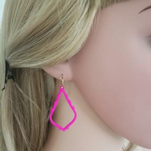 2019 New Fashion Painted Hot Pink Drop Earrings for Women