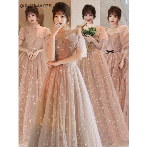 Womans Dress Turtleneck Starry Bridesmaid Dresses Bow Ruched Wedding Guest Dress Communion Pageant Gowns Birthday Party Dresses