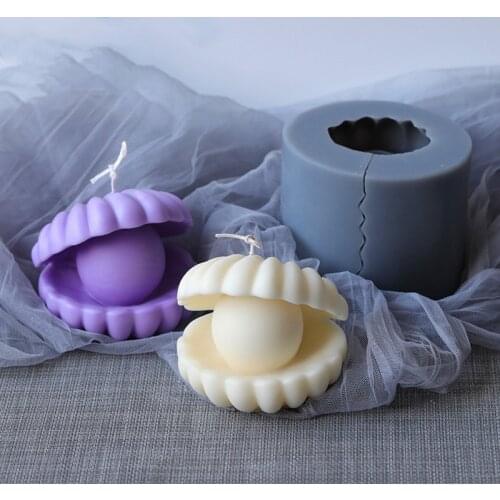 1Pcs Shell Shaped Silicone Candle Mold DIY Handmade Candle Mold Home Party Decoration Candle Making Art Craft