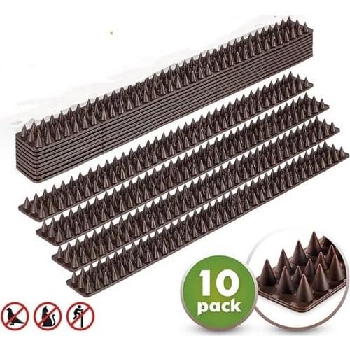 10pcs Bird Repellent Deterrent Anti-theft Fence Garden Fence Nails Protection Fences Roof Windows Anti-bird Mat Brown Black