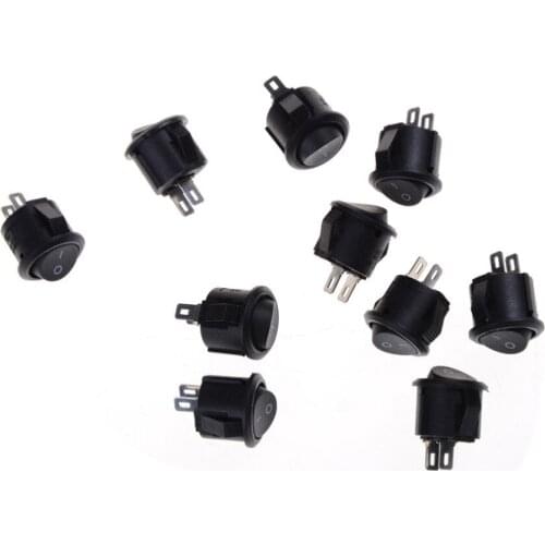 10Pcs/lot 16mm 2 Pin mini Round Boat Rocker Switches ON-OFF Rocker Switch