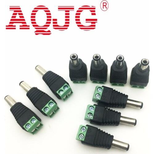 10pcs/lot 2.1 x 5.5mm bnc connector DC Male Adapter Surveillance System Power Supply for CCTV IP Camera cctv accessories