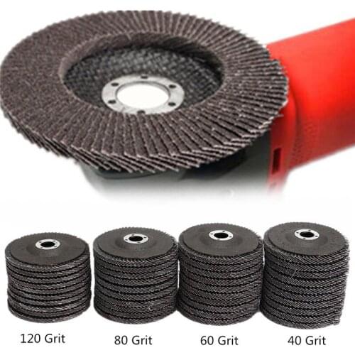 10Pcs 4" 100mm 40 60 80 120 Grit Angle Grinder Flap Sanding Disc Grinding Wheels Silicon Carbide Apply to Metal Polish Grinding