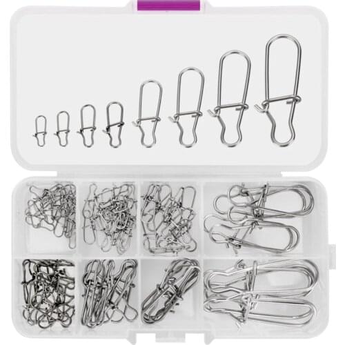 100pcs Stainless steel Fishing Link Clips Quick Change Carp Connector Pin Fishing Tackle Tool for Fisherman