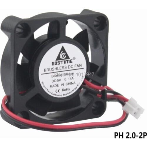 200 Pieces LOT Gdstime Mini 5V 2Pin 40mm x 10mm 4cm 4010 DC Brushless Cooling Fan