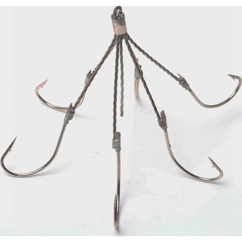 5pc fishing supplies High-quality six wire steel fork hook adjustable Fishing accessories