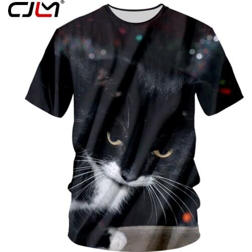 CJLM Dropshipping Tshirt New Summer Mens Funny Print Animal T Shirts Cat 3D T-shirts Snake Tshirt Man Hiphop Casual Tee Shirts